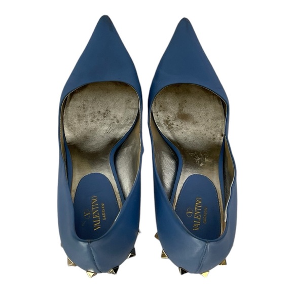 Authentic Valentino Garavani Blue leather Rockstud heels size 40 - Picture 4 of 16